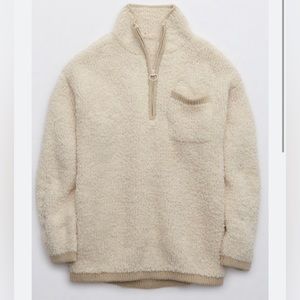 Aerie Sherpa quarter zip sweater